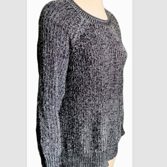 NWT Ellen Tracy Roll Neck Pullover Sweater Side Slits Sz S Black Marl #19N - Picture 3 of 8